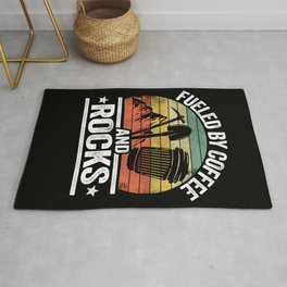 Fueled By Coffee And Rocks Collector Fossil Hunter Geologist Rug