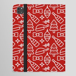 Christmas Pattern Red White Drawing Elements iPad Folio Case