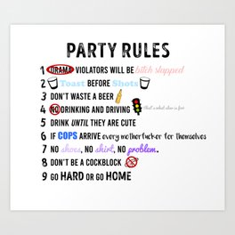 Party Rules Art Print