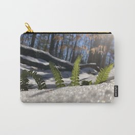 Snowy Ferns Carry-All Pouch | Color, Nature, Photo, Woodlands, Forest, Snow 