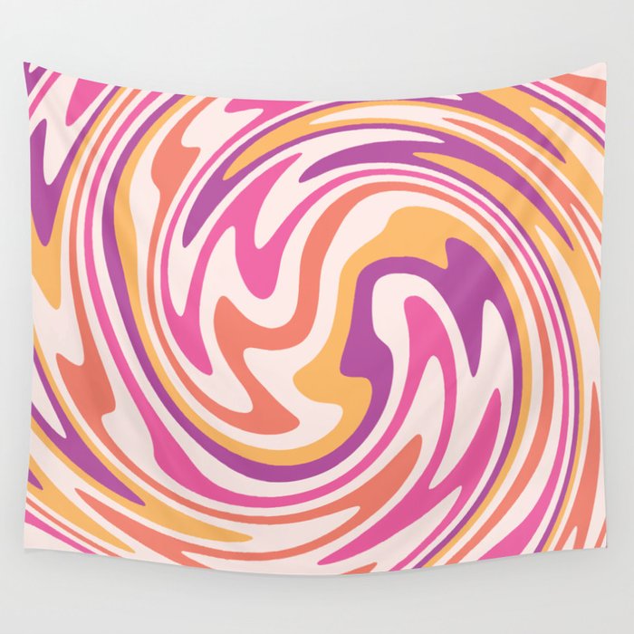 70s retro swirl sunset psychedelic Wall Tapestry