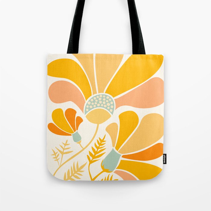 Summer Wildflowers in Golden Yellow Tote Bag