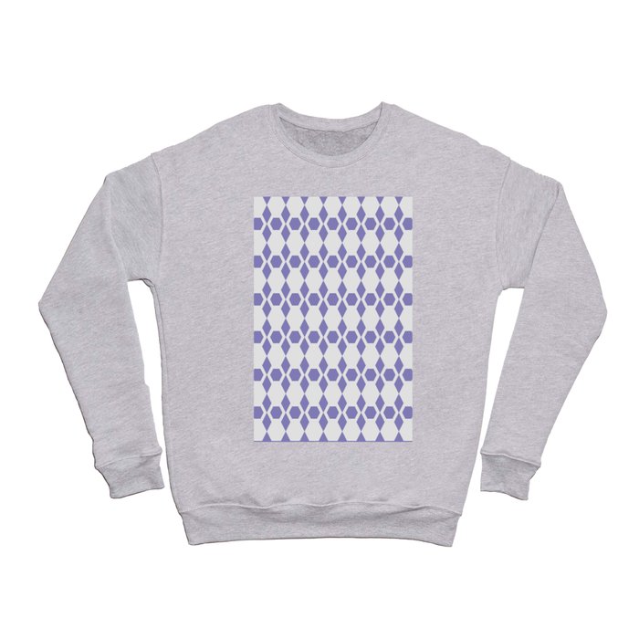 Lavender and White Honeycomb Pattern Crewneck Sweatshirt