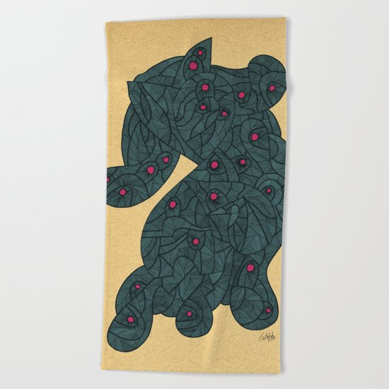 - blue blob pop - Beach Towel