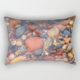 Beach Stones Along Lake Superior Rectangular Pillow