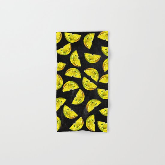 Lemon Slices Pattern Chalkboard Hand & Bath Towel