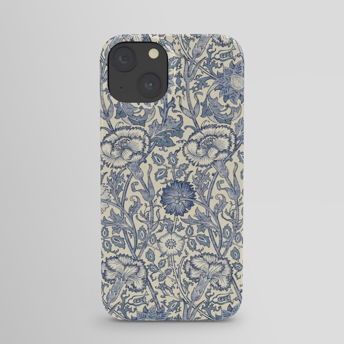 William Morris Pink and Rose China Blue Toile iPhone Case