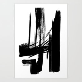 Black Abstract Brush Strokes nr 7 Art Print