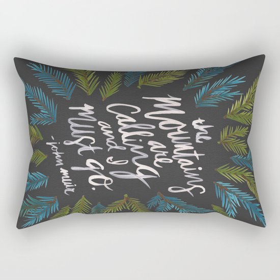 Mountains Calling – Charcoal Rectangular Pillow