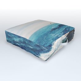 Watercolor Coast Outdoor Floor Cushion | Painting, Landscape, Nature, Digital, Coastal, Art, Watercolor, Beach, Summer, Holiday 