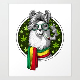 Stoner Llama Smoking Weed Art Print | Cannabis, Potsmoker, Llama, Weed, Weedleaf, Llamalovergifts, Llamagifts, Marijuana, Funnystonergift, Ganja 