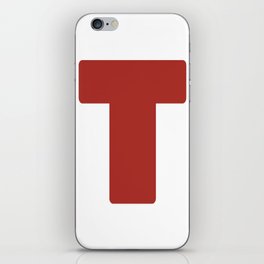T (Maroon & White Letter) iPhone Skin