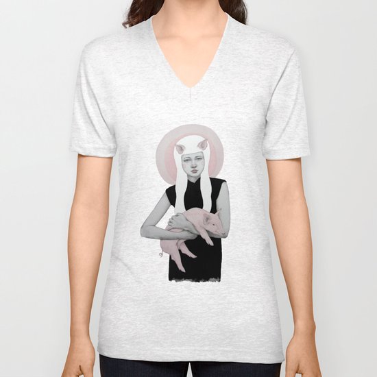 Peonia Unisex V-Neck