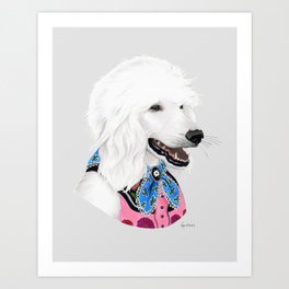 Poodle Country Singer Art Print