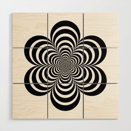 Flower optical illusion Wood Wall Art