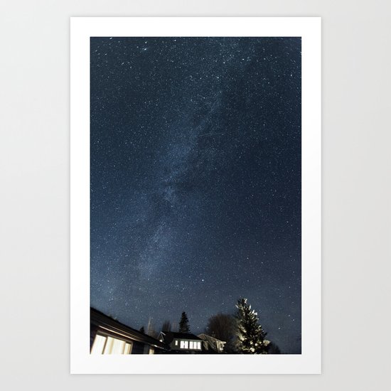 Cabin under the stars Art Print