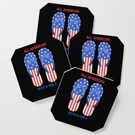 All American Boys & Girls 4th of July Family Shirt Coaster