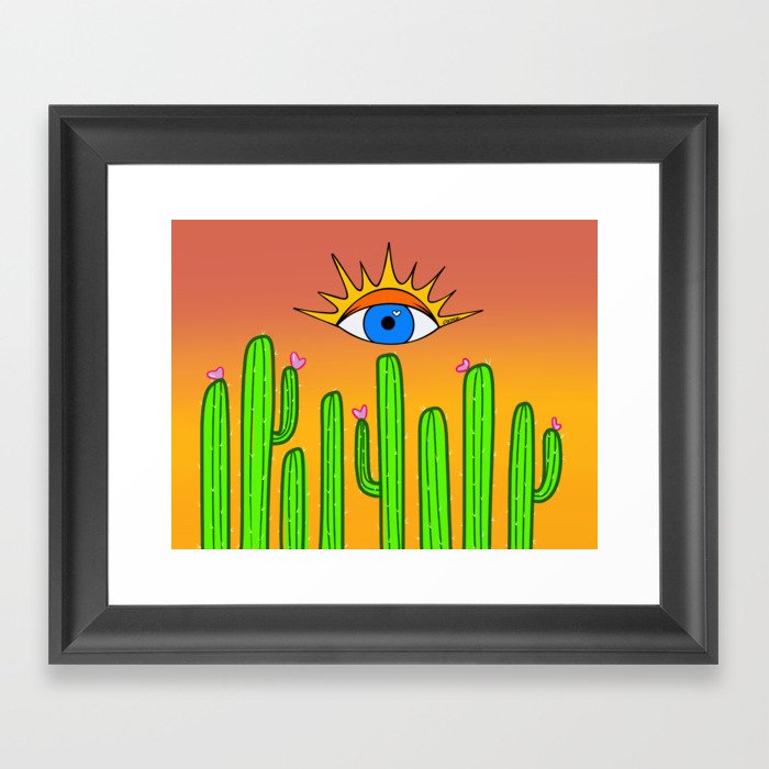 Hot cactus Framed Art Print