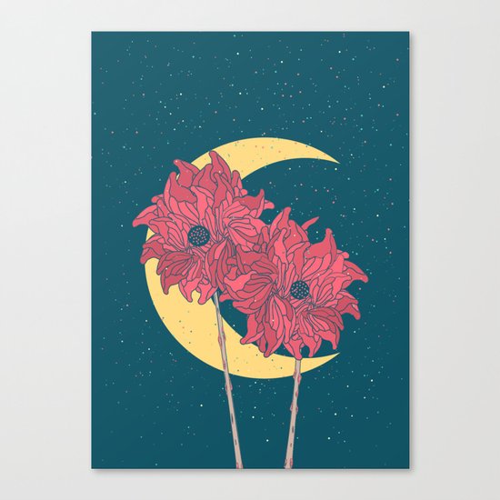 Midnight Flowers Canvas Print