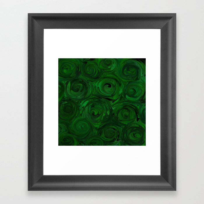Emerald Green Roses Framed Art Print