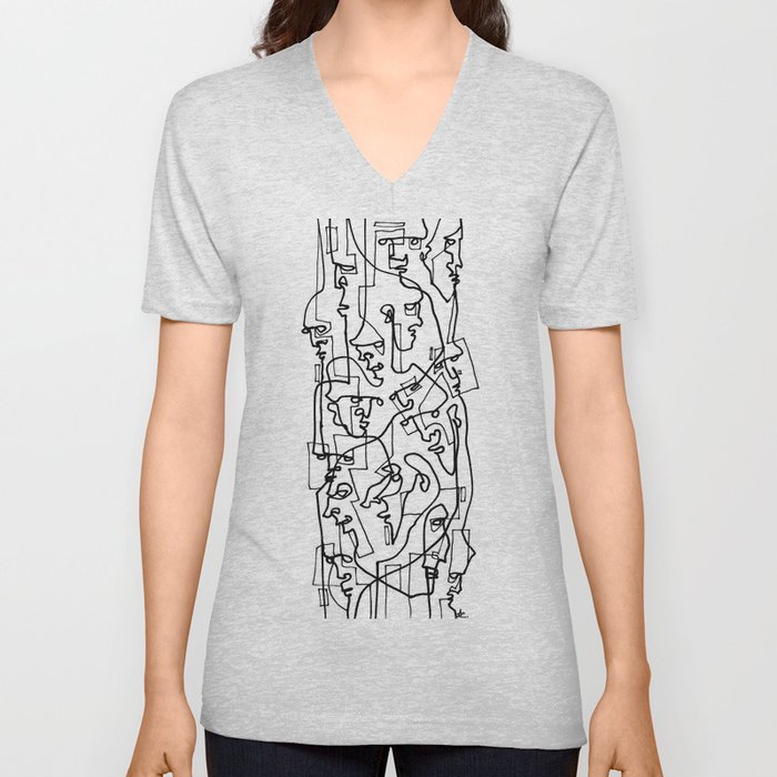Curves And Lines V Neck T Shirt