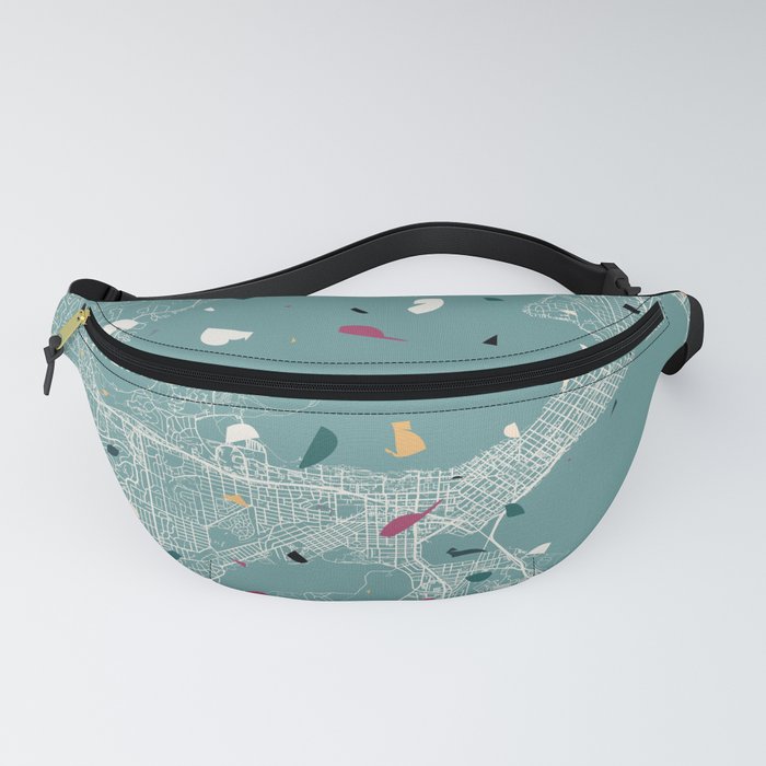Madison, USA - terrazzo city map collage Fanny Pack