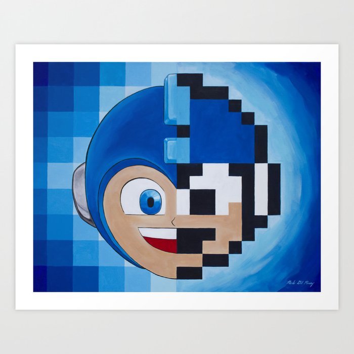 Half Mega Pixel Man Art Print