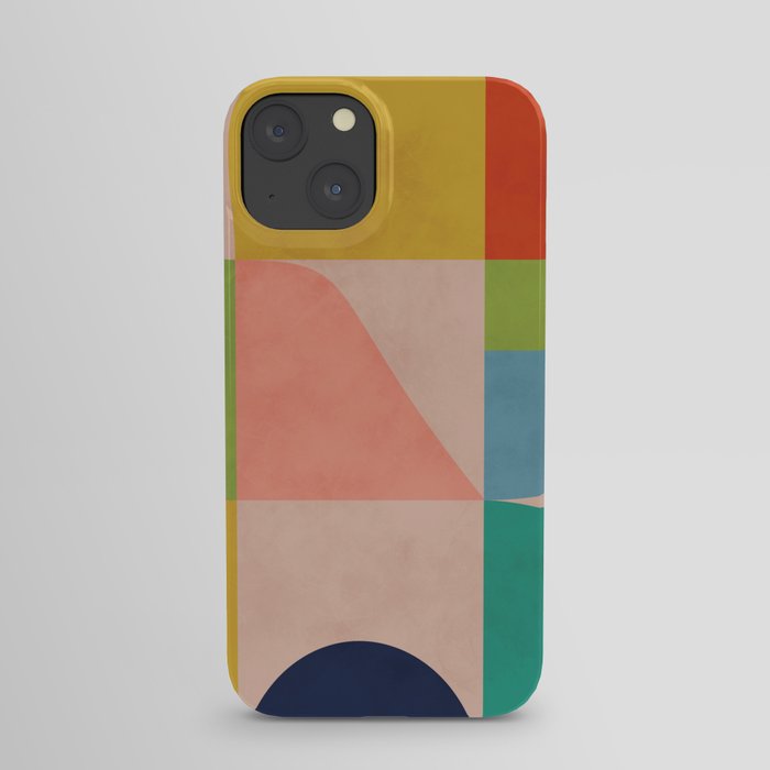 mid century abstract shapes spring I iPhone Case