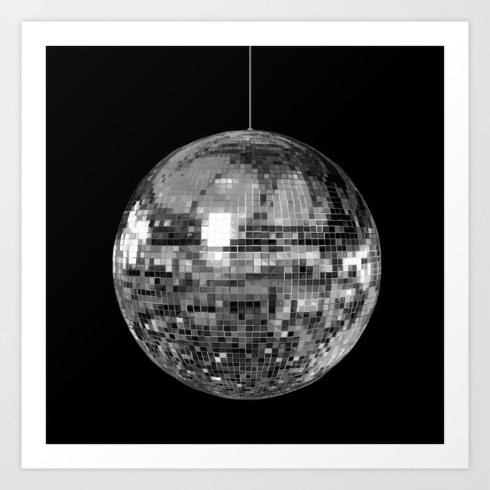 Silver Mirrored Disco Ball Art Print