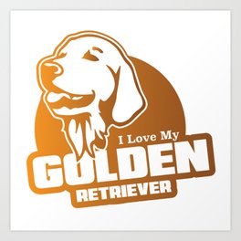 I LOVE MY GOLDEN RETRIEVER Art Print | Coffeemug, Goldencolor, Graphicdesign, Goldenretriever, Dog 