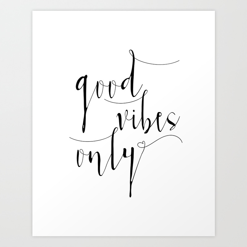 Good Vibes Only Sign Positive Quote Typography Poster Home Decor