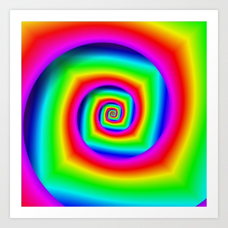 Rainbow Spiral Art Print By Rainbow Rama Society6