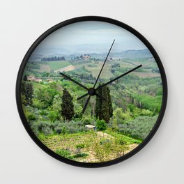 Beautiful spring froggy landscape in Tuscany countryside, Italy Wall Clock | Hill, Fog, Italy, Tree, Toscana, Sky, Italian, Landscape, Photo, Spring 