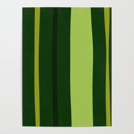 Abstract green stripes Poster