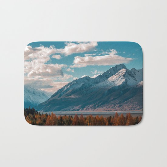 blue sky white clouds Bath Mat