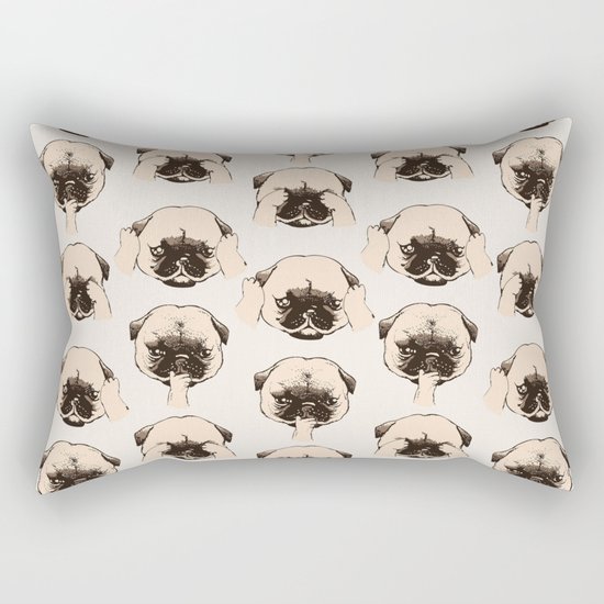 No Evil Pug Rectangular Pillow