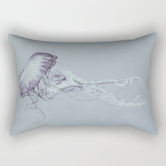 Jellyfish Black and White Rectangular Pillow