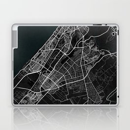 Rabat City Map of Morocco - Dark Laptop Skin