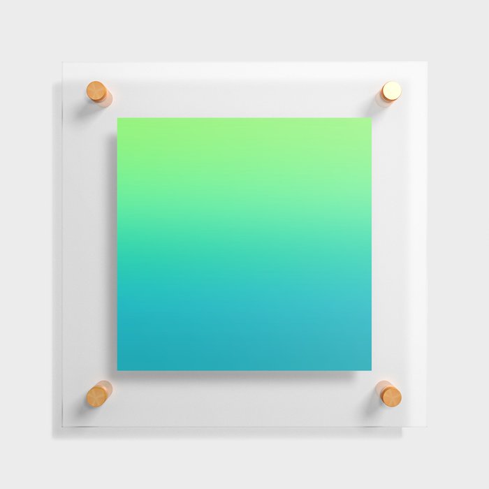 Lime Green to Teal Blue Gradient Floating Acrylic Print