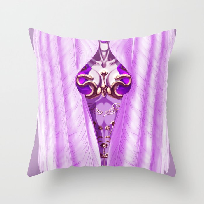 Lilith Violet Touch, The Purple Angel Throw Pillow