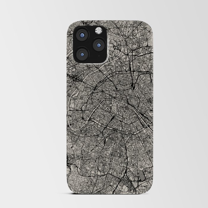Paris Map - Black&White City Maps iPhone Card Case