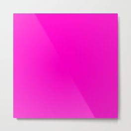 Fluorescent neon pink | Solid Colour Metal Print