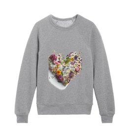 Flowers From the Heart, Sweetheart Blooms Kids Crewneck