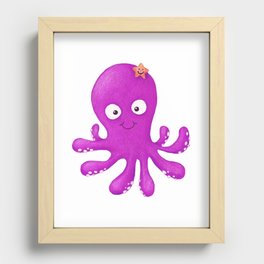 Pink Octopuss Recessed Framed Print