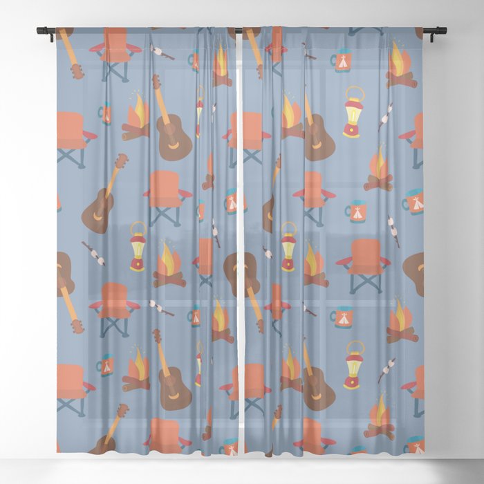 Outdoor Summer Camping Sheer Curtain By Sandrahutter Society6