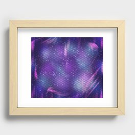 Dark Galaxy Mermaid Pattern Recessed Framed Print