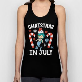 Christmas In July Mermaid Unisex Tank Top