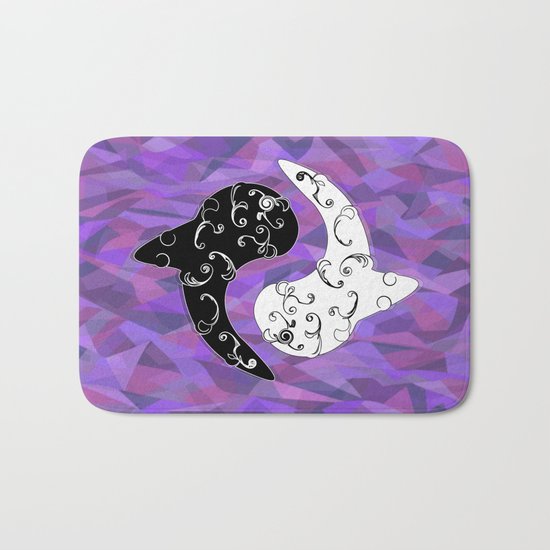 Ying Yang and the White Whale Bath Mat