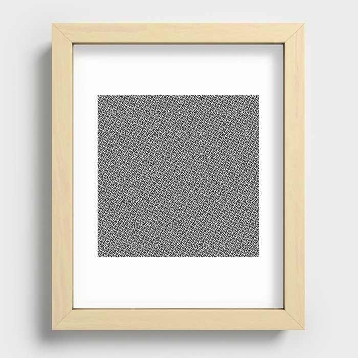 Black And White Woven Texture Recessed Framed Print