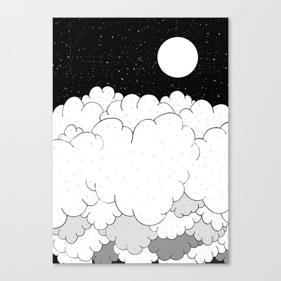 The moon and the clouds Canvas Print